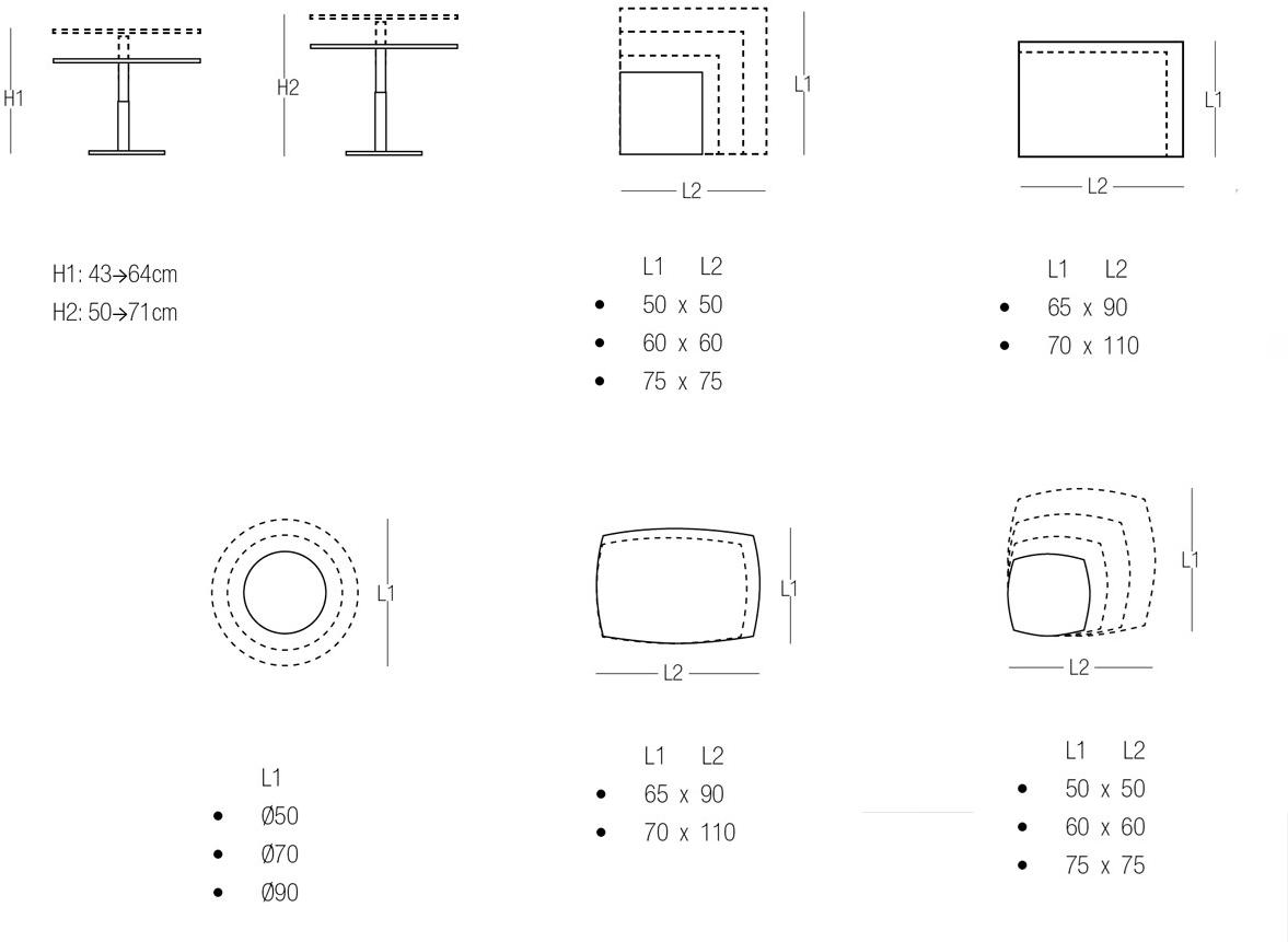 NAOS Круглый сервисный столик с регулируемой высотой sun-id-1501059 - Вид №1