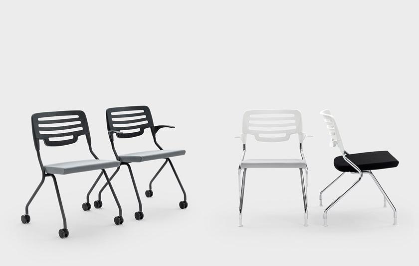 Viganò Пластиковый стул с подлокотниками на колесиках Madam collettività sun-id-1464714 - Вид №3