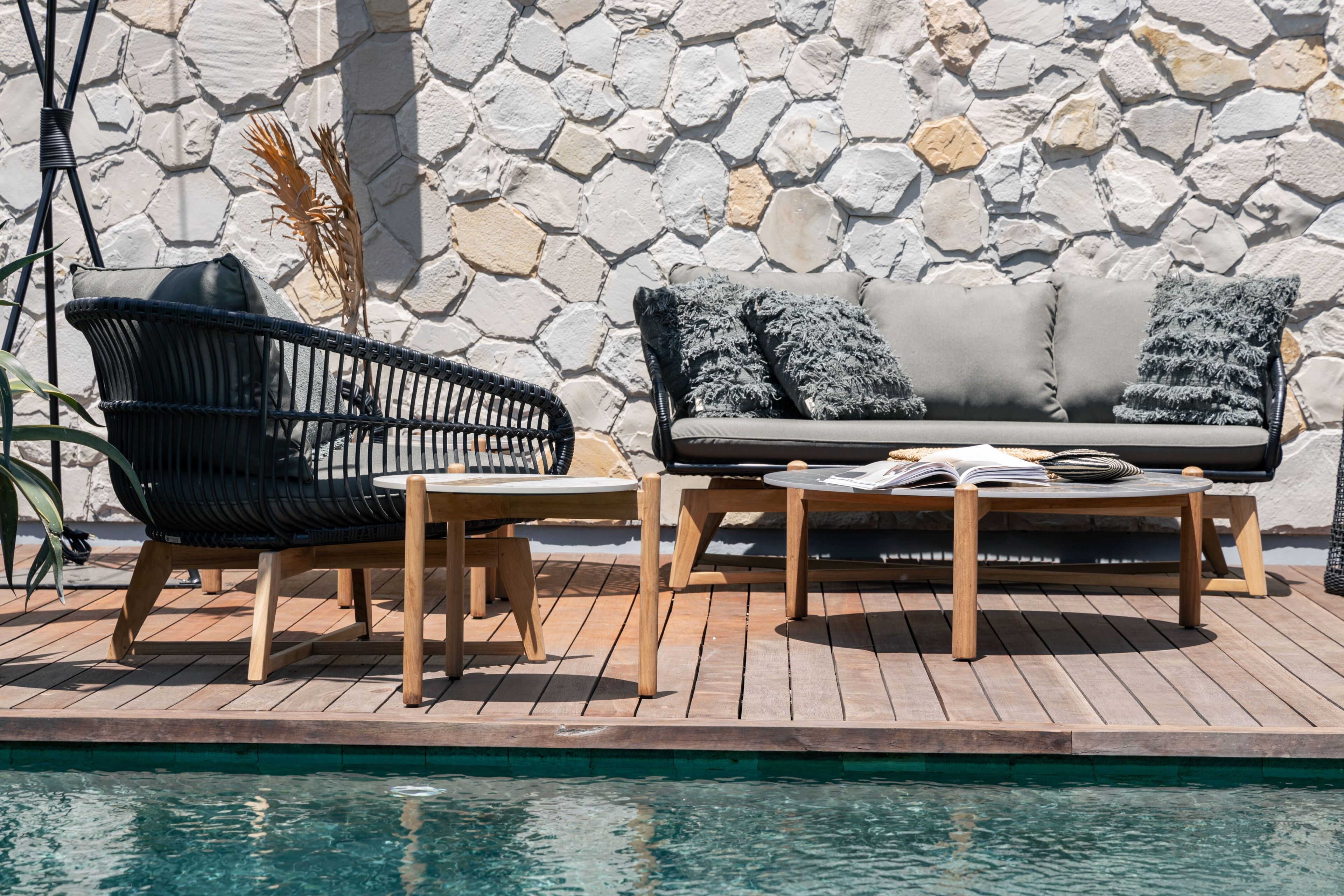 Круглый стол из тикового дерева с керамогранитом cbdesign Stylo ARCH-00008265 - Вид №6