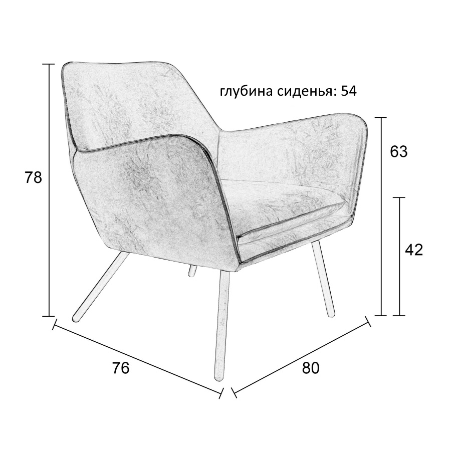Лаунж кресло Bon коричневое White Label Living 3100040 - Вид №12