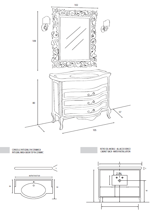 Мебель для ванной CEZARES Rondo Noce - - Вид №1