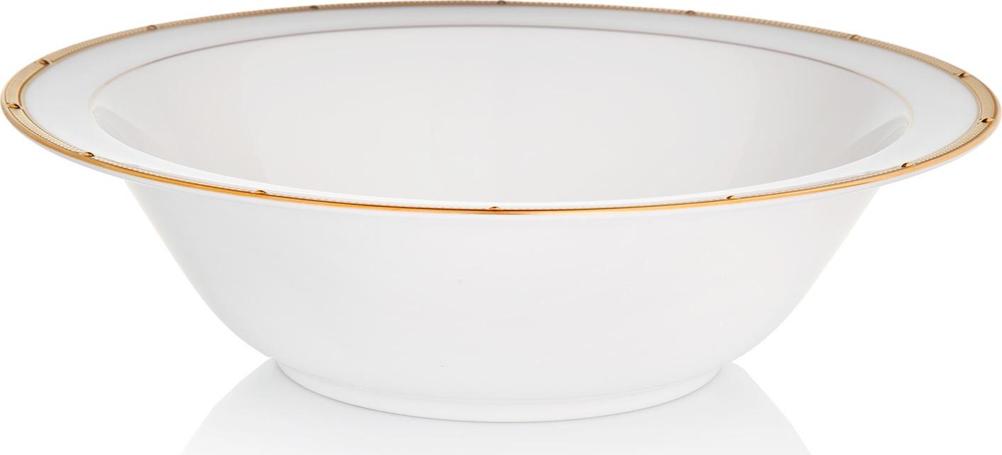 32075 Noritake Салатник круглый Noritake "Рочель,золотой кант" 24,5см Фарфор костяной 