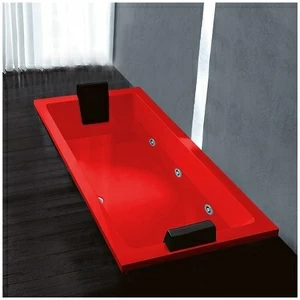 Ванна Gruppo treesse Quadra 180 V0787-SX-K красная с гидромассажем прямоугольная встроенная левая