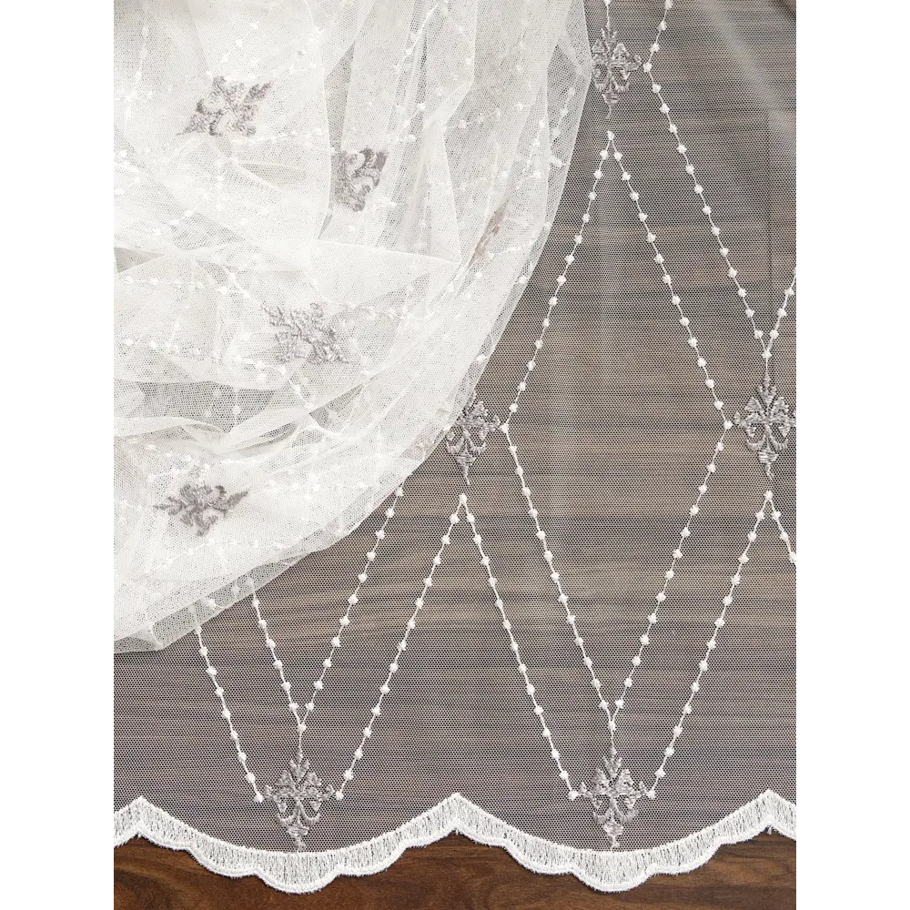 Тюль на ленте Сиена 250x260 см цвет бело-серебристый MIAMOZA STLM-2009328 - Вид №1