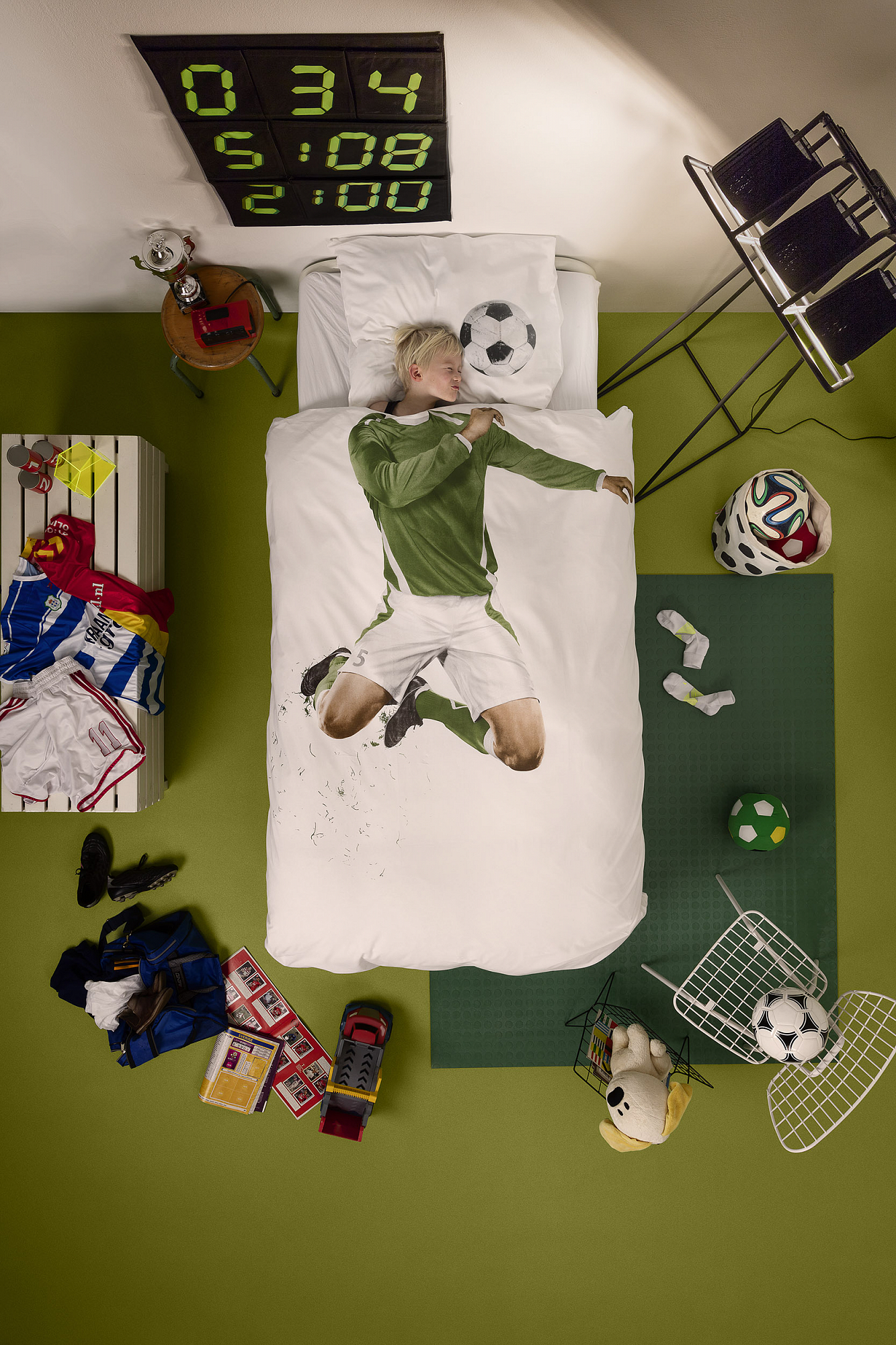 Детское постельное белье двуспальное "Футболист" 200х220 см SNURK  335509 Белый;зеленый  - Вид №2