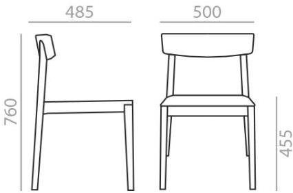 Andreu World Штабелируемый деревянный стул Smart Si0610  - Вид №3
