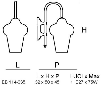 Siru Настенный светильник для улицы из муранского стекла Piazza Eb 114-035 - Вид №1