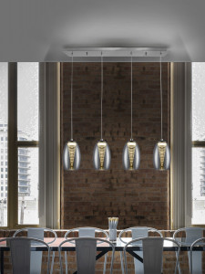 069114 Подвесной светильник 4L LED хром Schuller Nebula