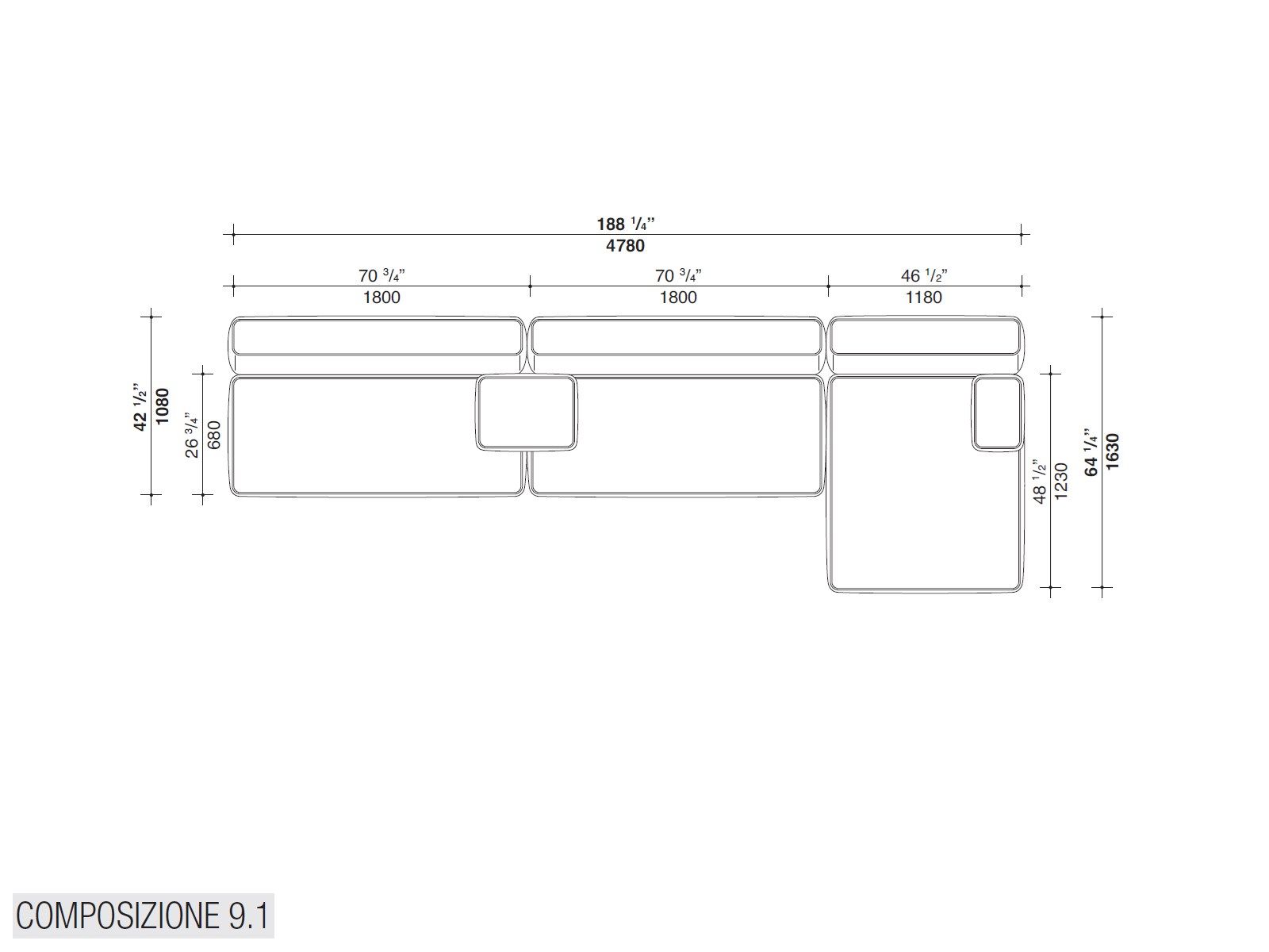 Секционный диван из ткани Lema CLOUD ARCH-00034290 - Вид №27