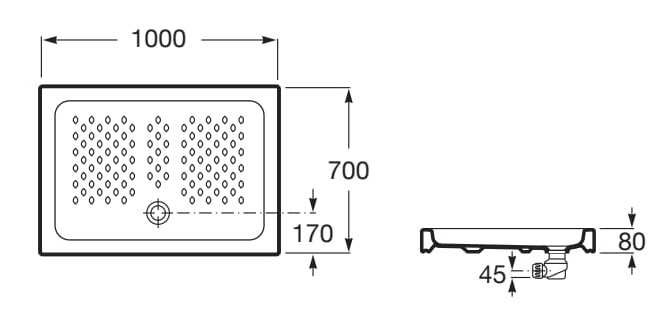 Керамический нескользящий прямоугольный поддон для душа Roca ITALIA 3740H ARCH-00093208 - Вид №10
