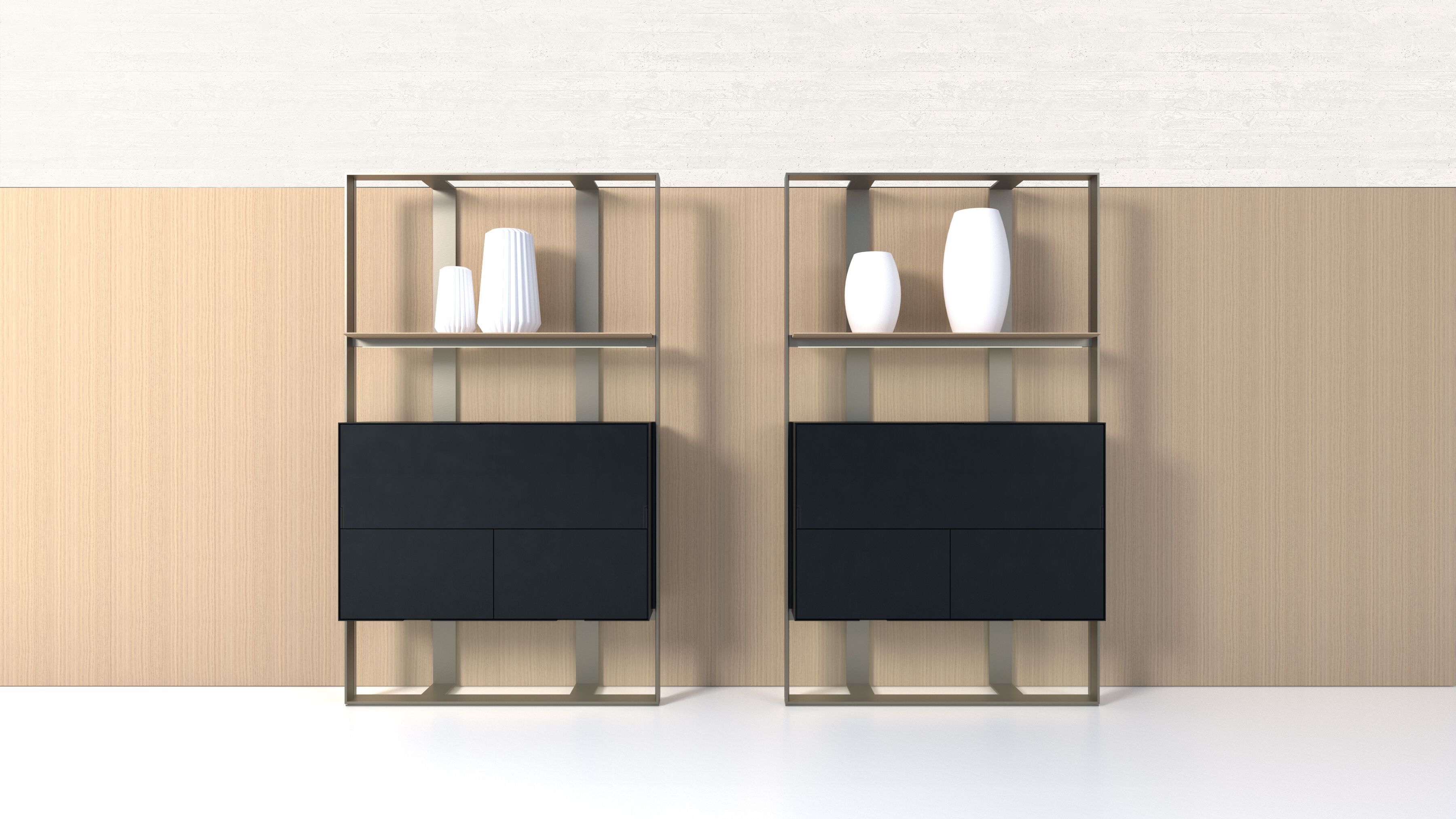 Экструдированный алюминиевый книжный шкаф B&B Italia FLAT.C FRAME ARCH-00061922 - Вид №1