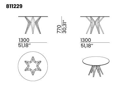 Круглый стол из дерева и стекла animovel Newtown ARCH-00061145 - Вид №2