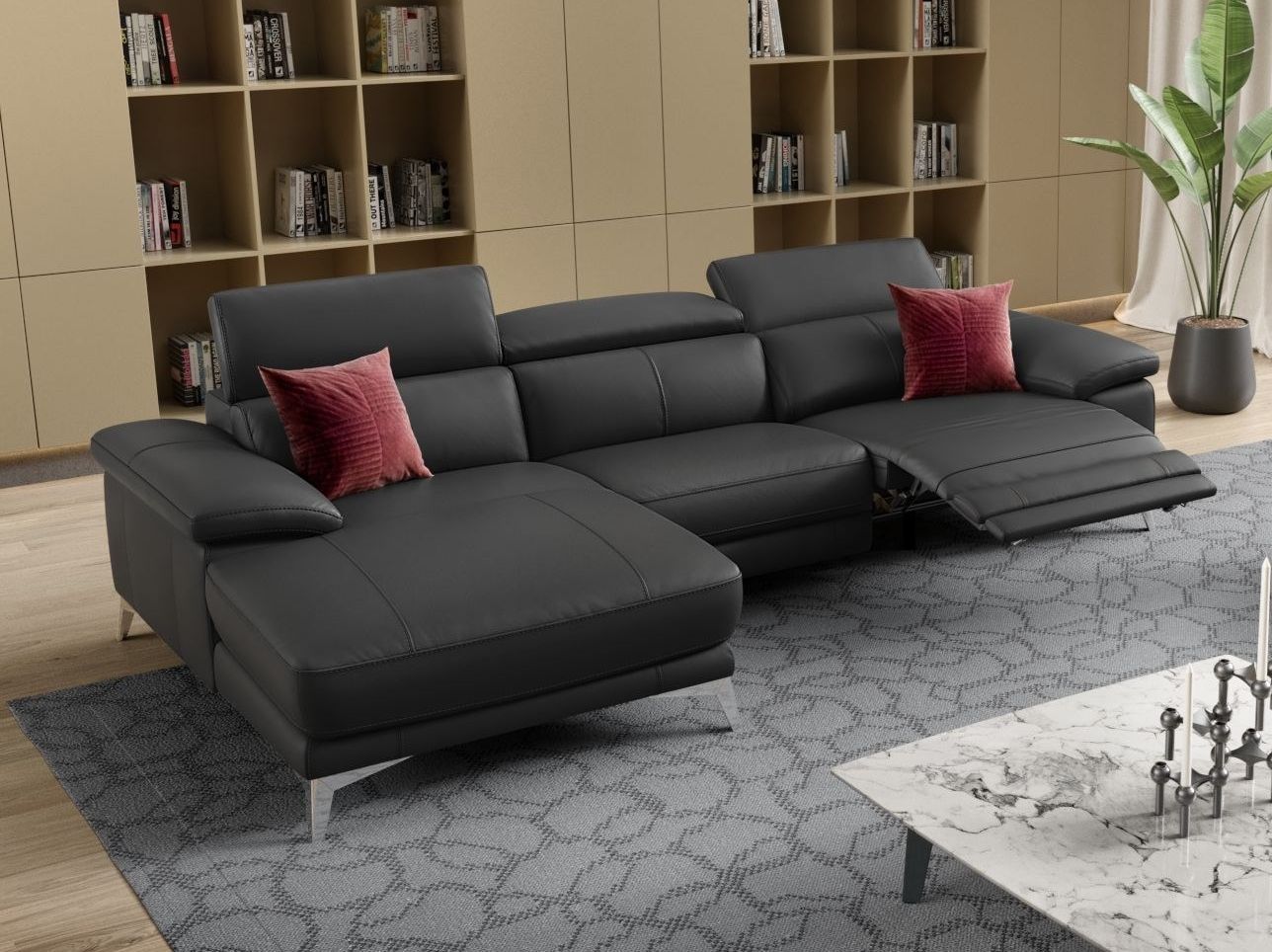 Кожаный диван с полуостровом Sofanella MILANO ARCH-00066951 - Вид №6