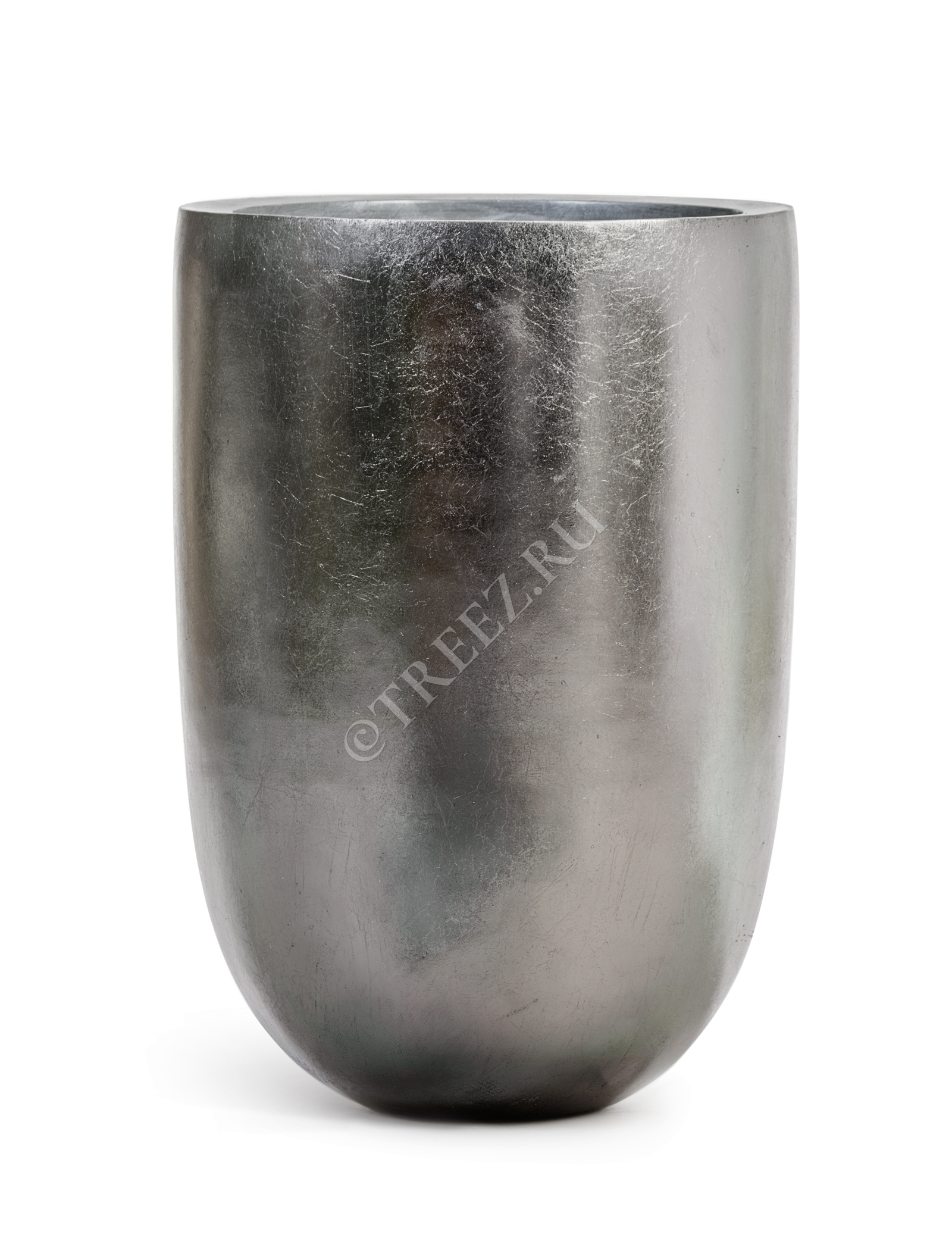 41.3317-04-015-DSL-55 Кашпо  Effectory - серия Metal - Высокий конус-чаша - Стальное серебро Цветочная коллекция  - Вид №2