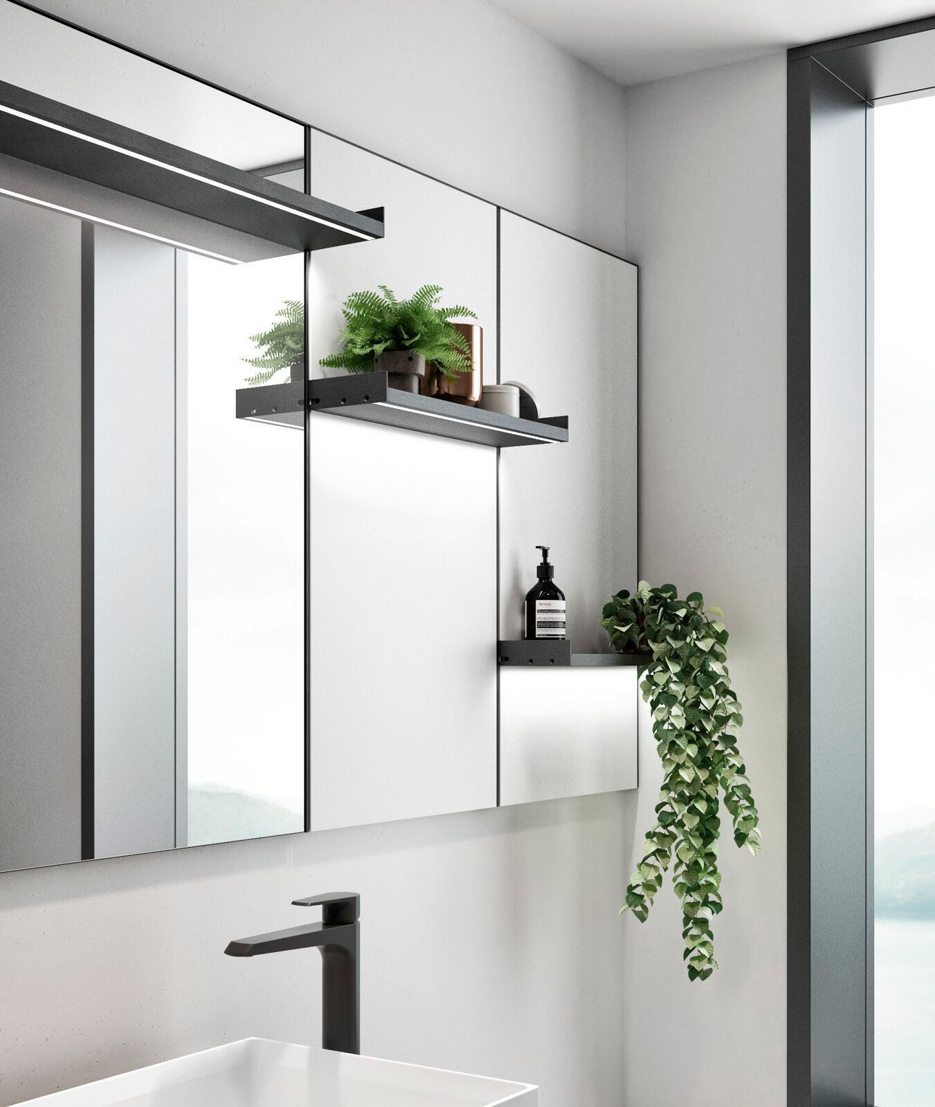 Подвесной шкаф для умывальника с держателем для полотенец Gruppo Geromin Eclipse ARCH-00105458 - Вид №2