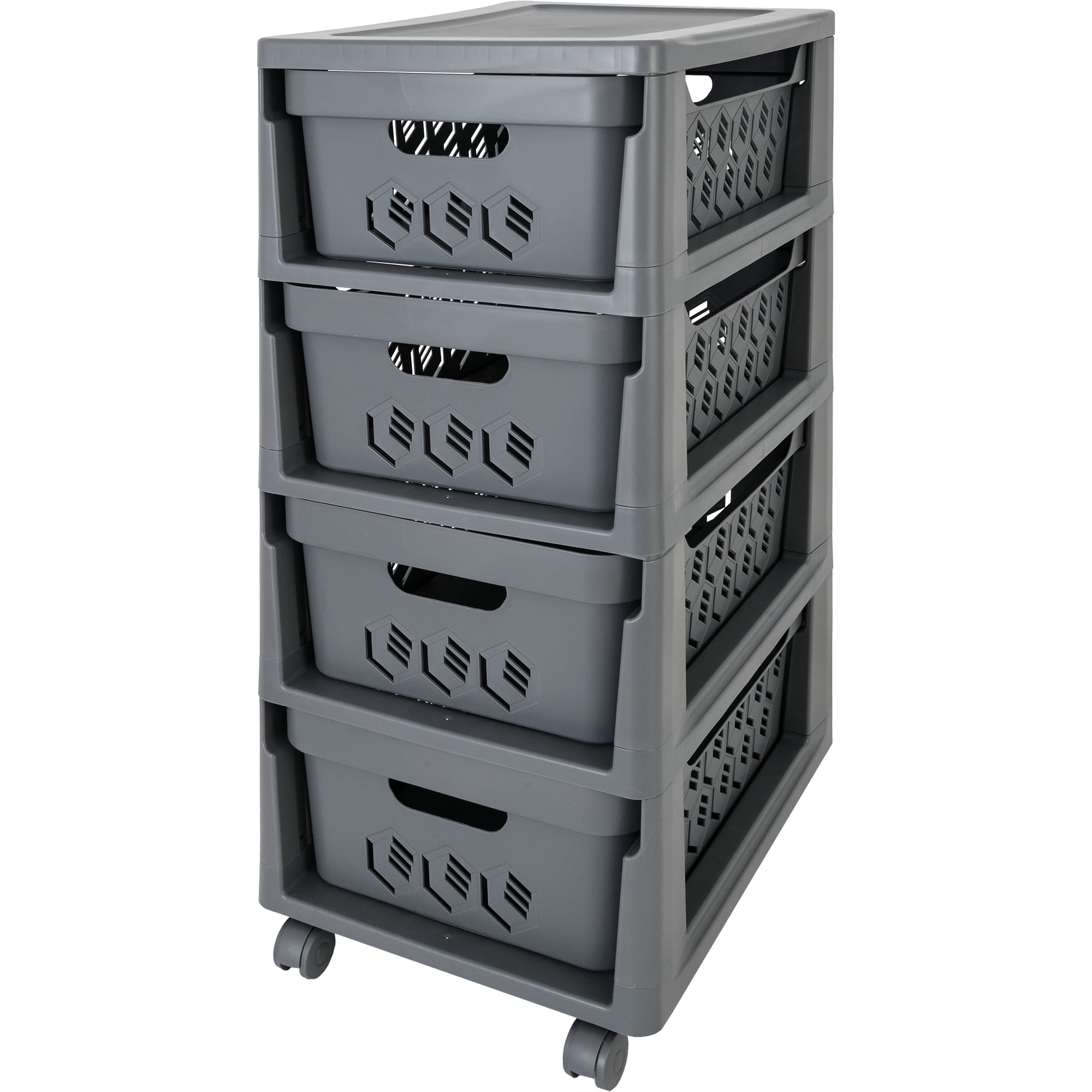 82995147 Комод Deluxe, 4 ящика, 300х385х690 мм, пластик, цвет серый Santreyd 