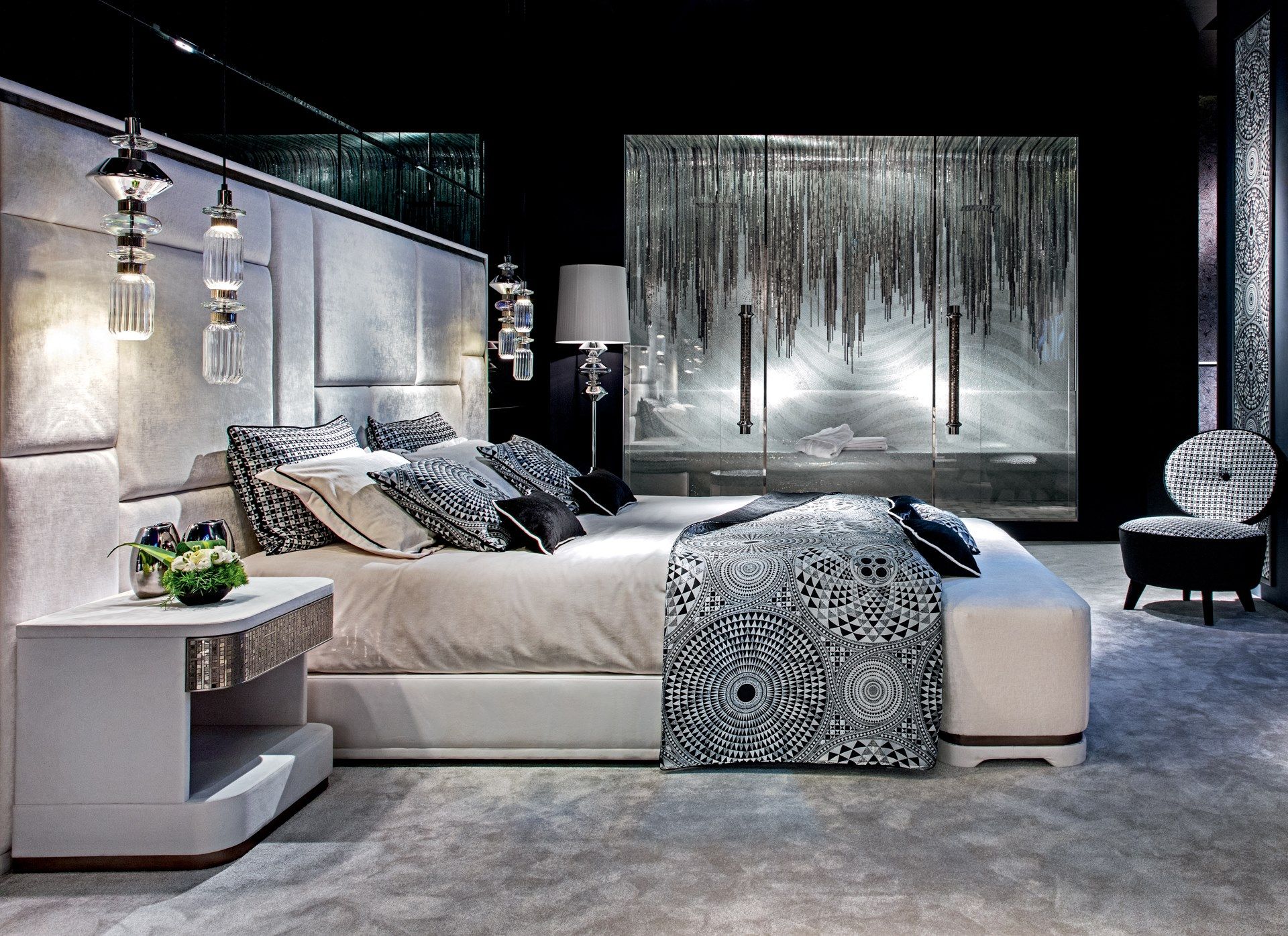 Прикроватная тумбочка с покрытием из ткани micofibra Sicis Valmont ARCH-00019046 - Вид №1