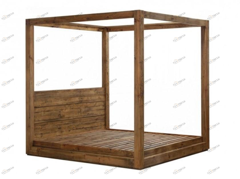 Arrediorg.it® Двуспальная кровать из массива дерева с балдахином Woodside sun-id-1472263