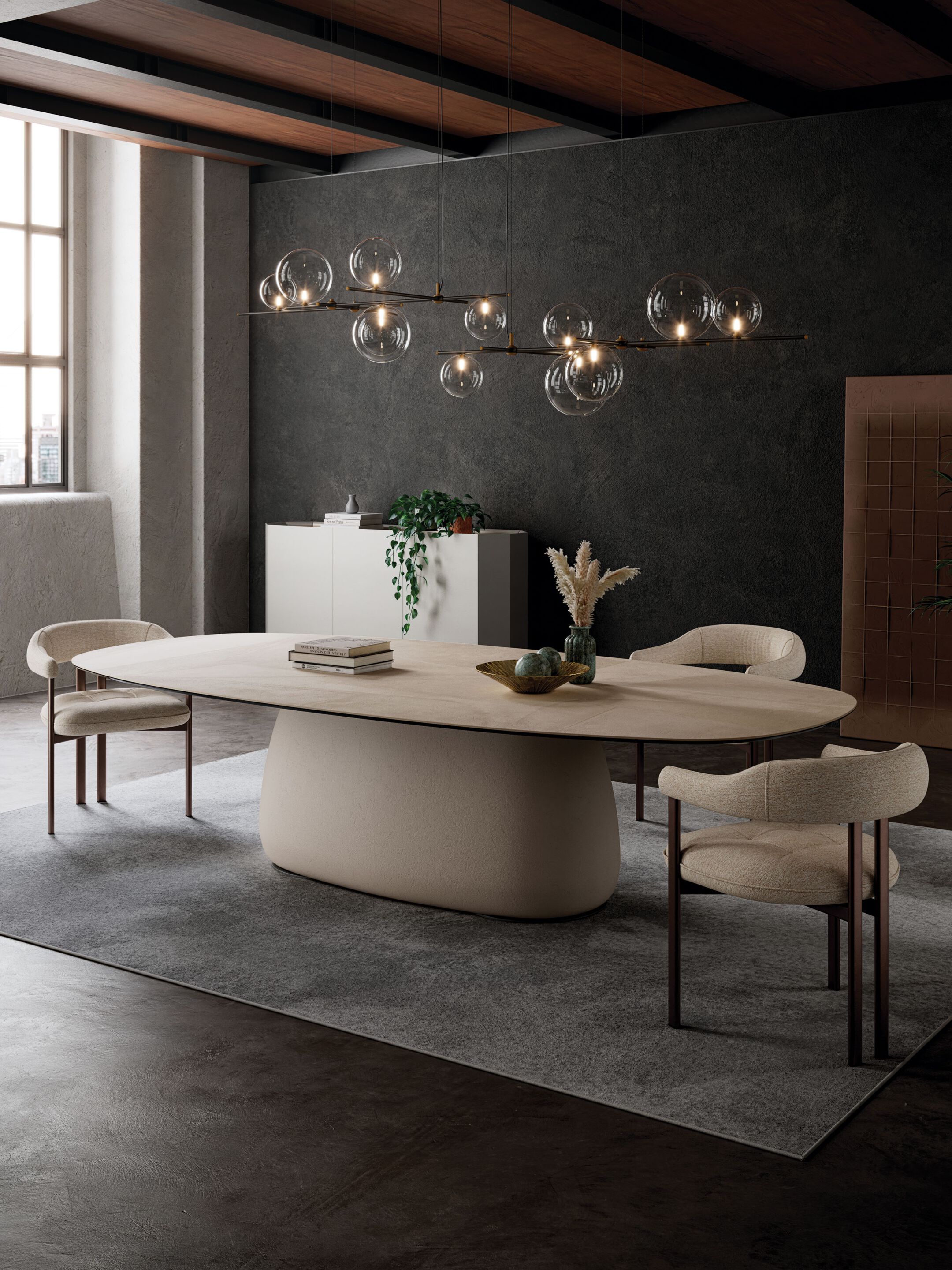 Прямоугольный керамический обеденный стол с центральным основанием Cattelan italia Botero ARCH-00111299 - Вид №3