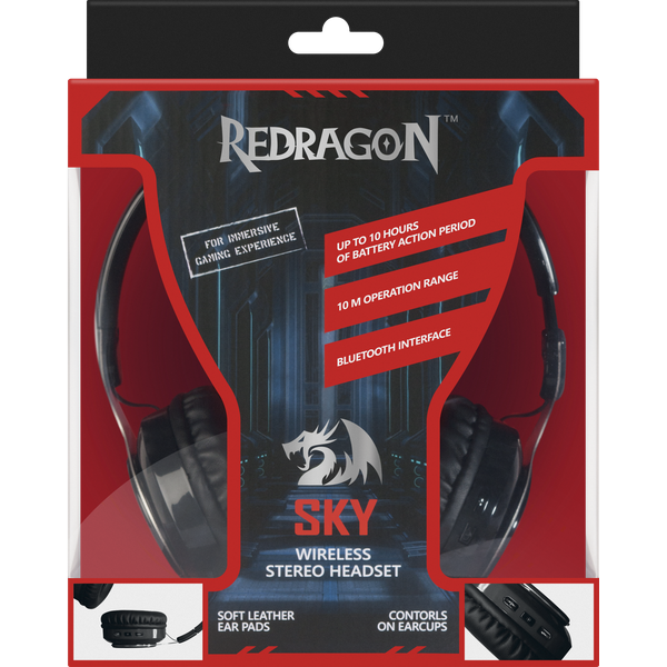 64210 беспроводная гарнитура sky b черный, bluetooth Redragon Santreyd  - Вид №8