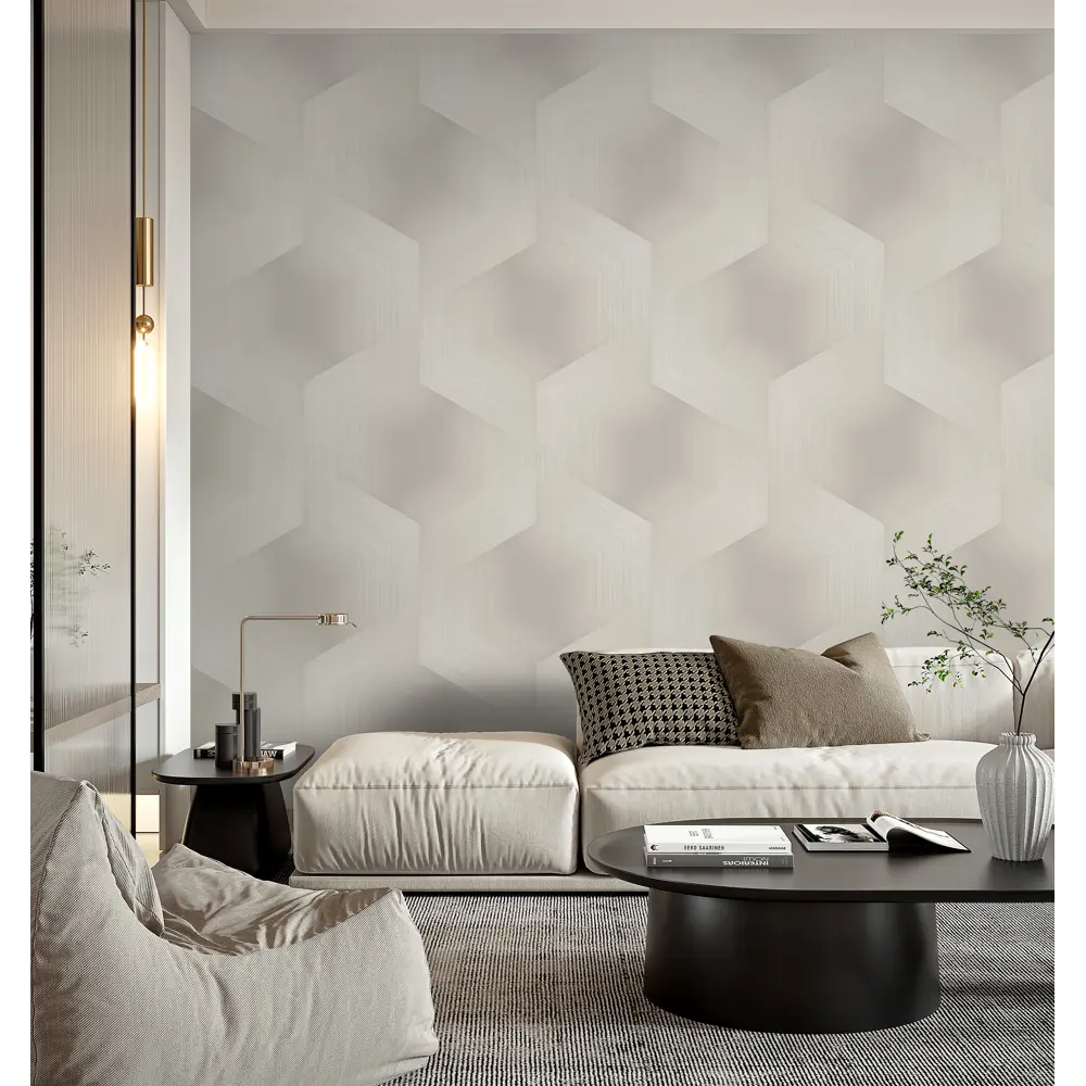 Wallsecret Hudson - флизелиновые обои бежевые с геометрическим узором 89423679 STLM-1577248 - Вид №4