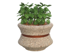 Круглый бетонный плантатор