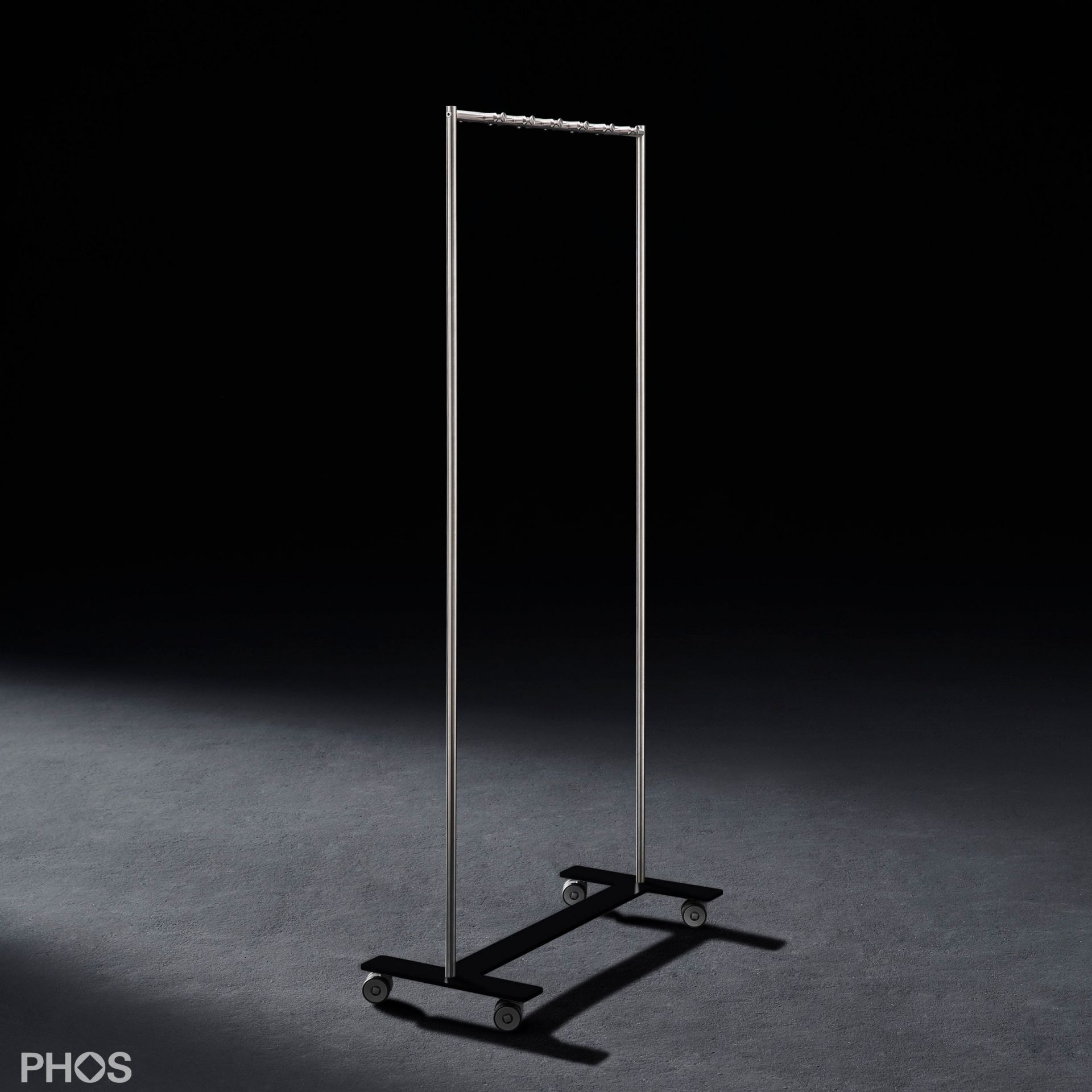 GWT2-BPW Шкаф на колесиках с 12 крючками для одежды, основание: белое. PHOS  - Вид №1