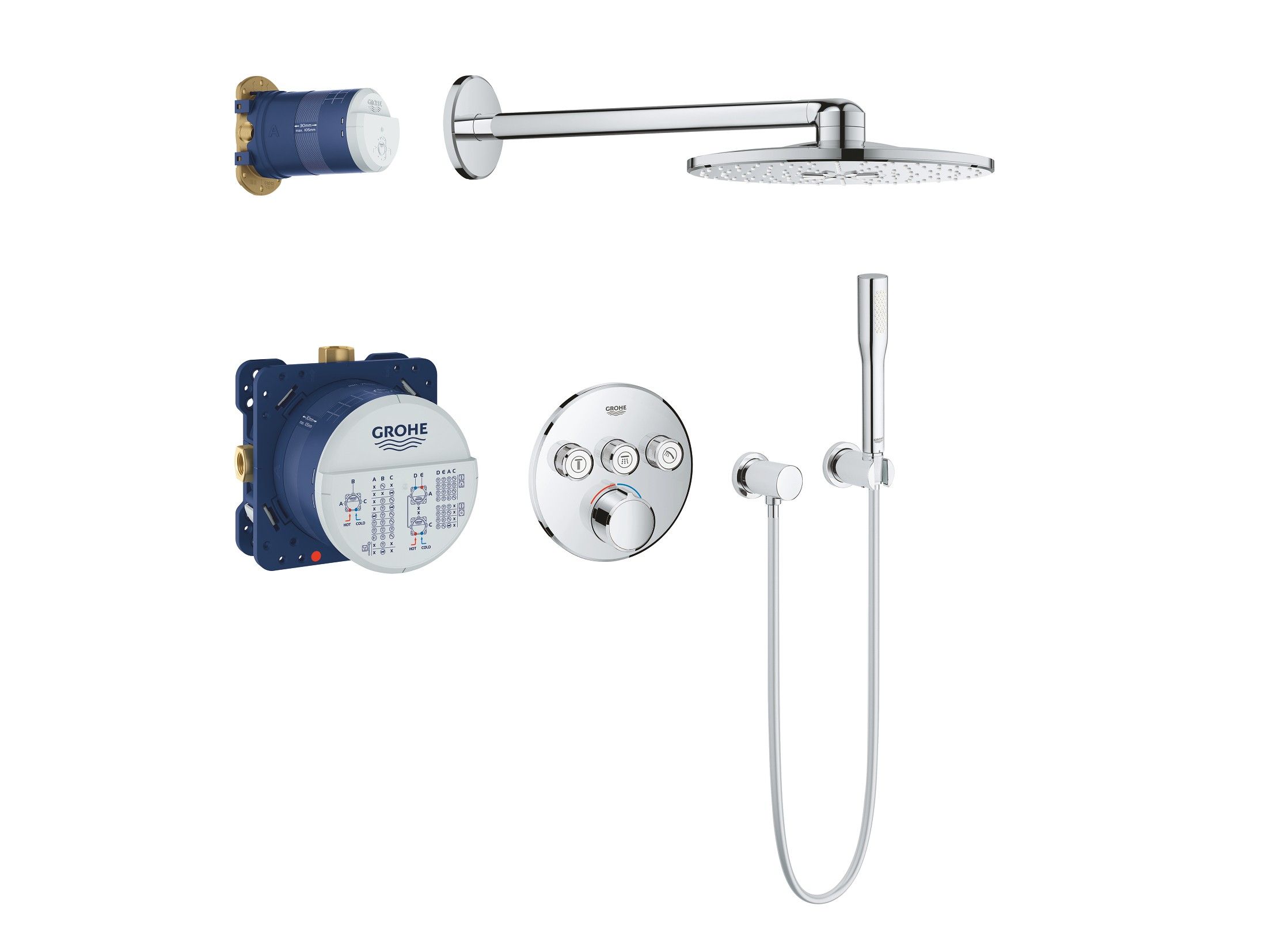 Термостатический набор для душа с ручным душем Grohe SmartControl ARCH-00043455 - Вид №1