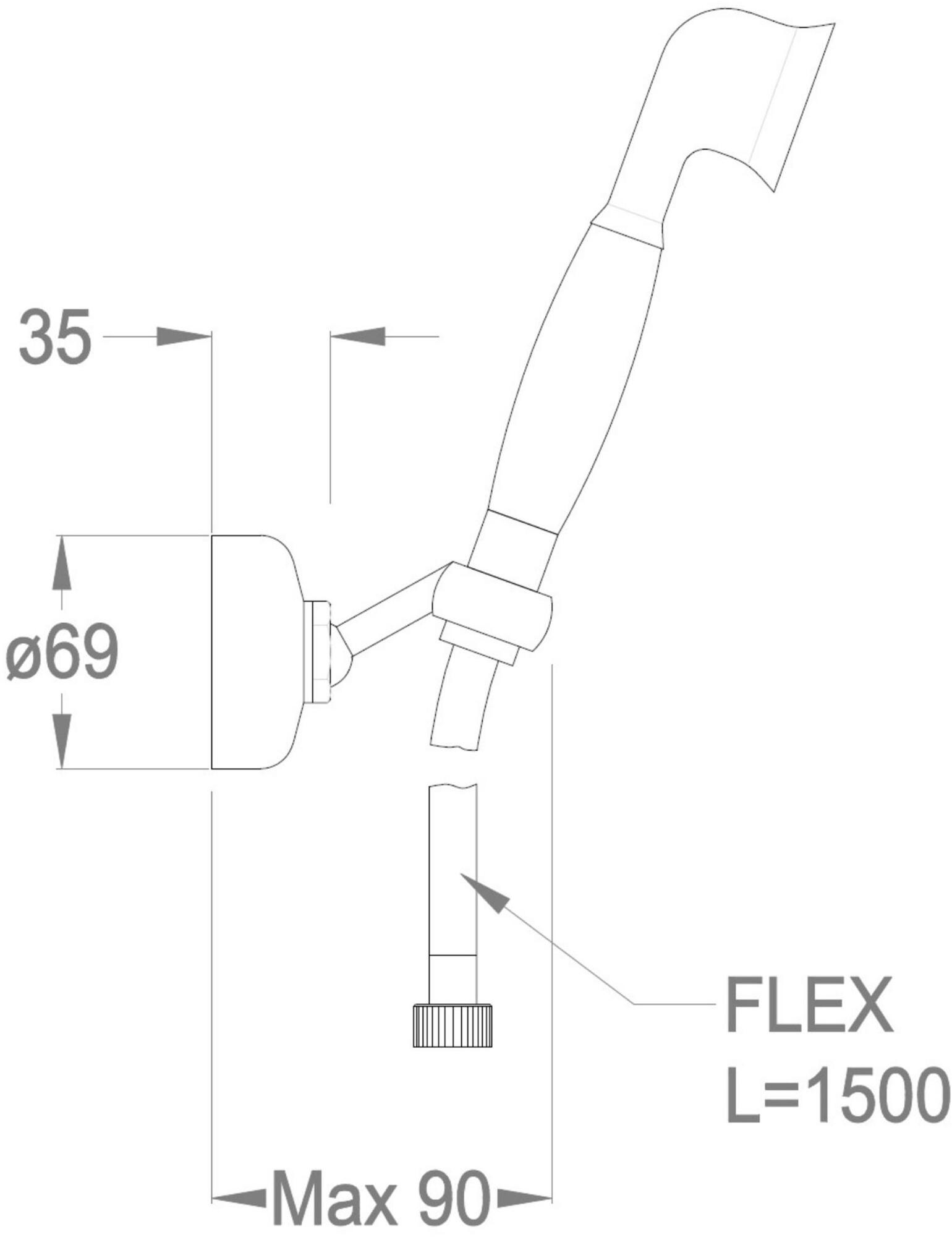 Fir Italia Настенный латунный ручной душ с подставкой Alison 33 3339092 - Вид №1