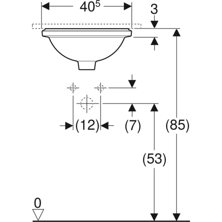 500.744.01.2 Раковина под столешницу Geberit VariForm круглой формы Geberit  - Вид №3