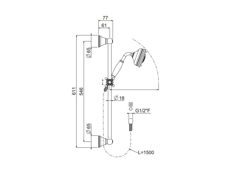 Подъемы и подъемы с рампой CARIMALI COLONIAL H60 DOCCIA OLD AMERICA ARCH-00135775 - Вид №2