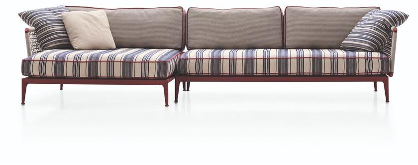 B&B Italia Outdoor Садовый диван из ткани с шезлонгом Ribes sun-id-1471587 - Вид №1