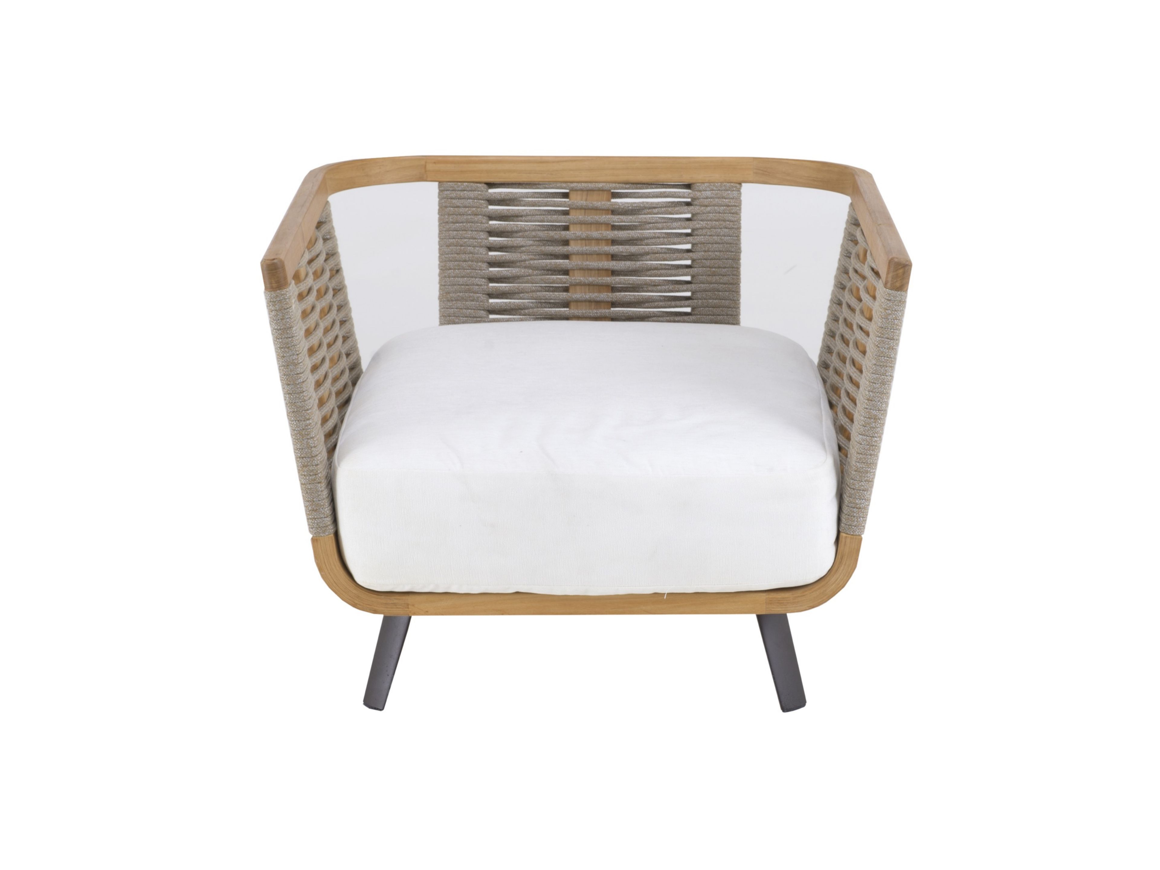 Садовое кресло из тикового дерева и полиолефиновой веревки Unopiù Добро пожаловать ARCH-00083959 - Вид №1