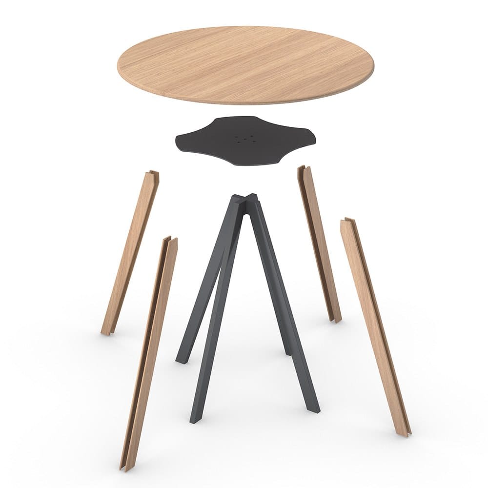 Круглый стол из железа и дерева Vela Arredamenti Jean ARCH-00045761 - Вид №3