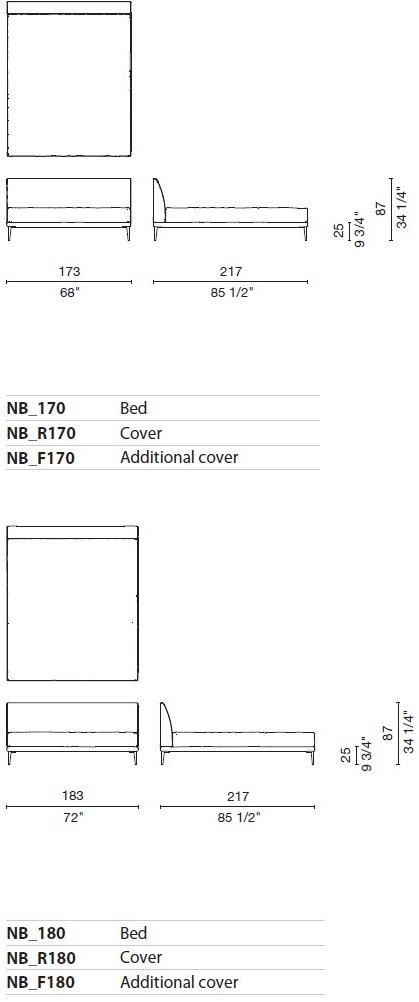 Cappellini Мягкая кровать со съемным чехлом из ткани или кожи sun-id-1436190 - Вид №4