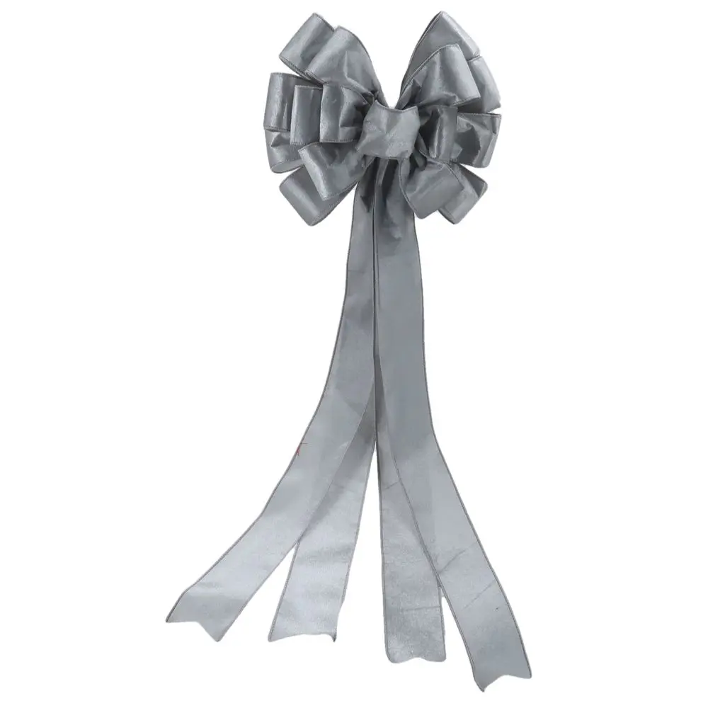 89381692 Украшение елочное «Бант», 95x28 см, цвет серебристый STLM-1338253 Santreyd 