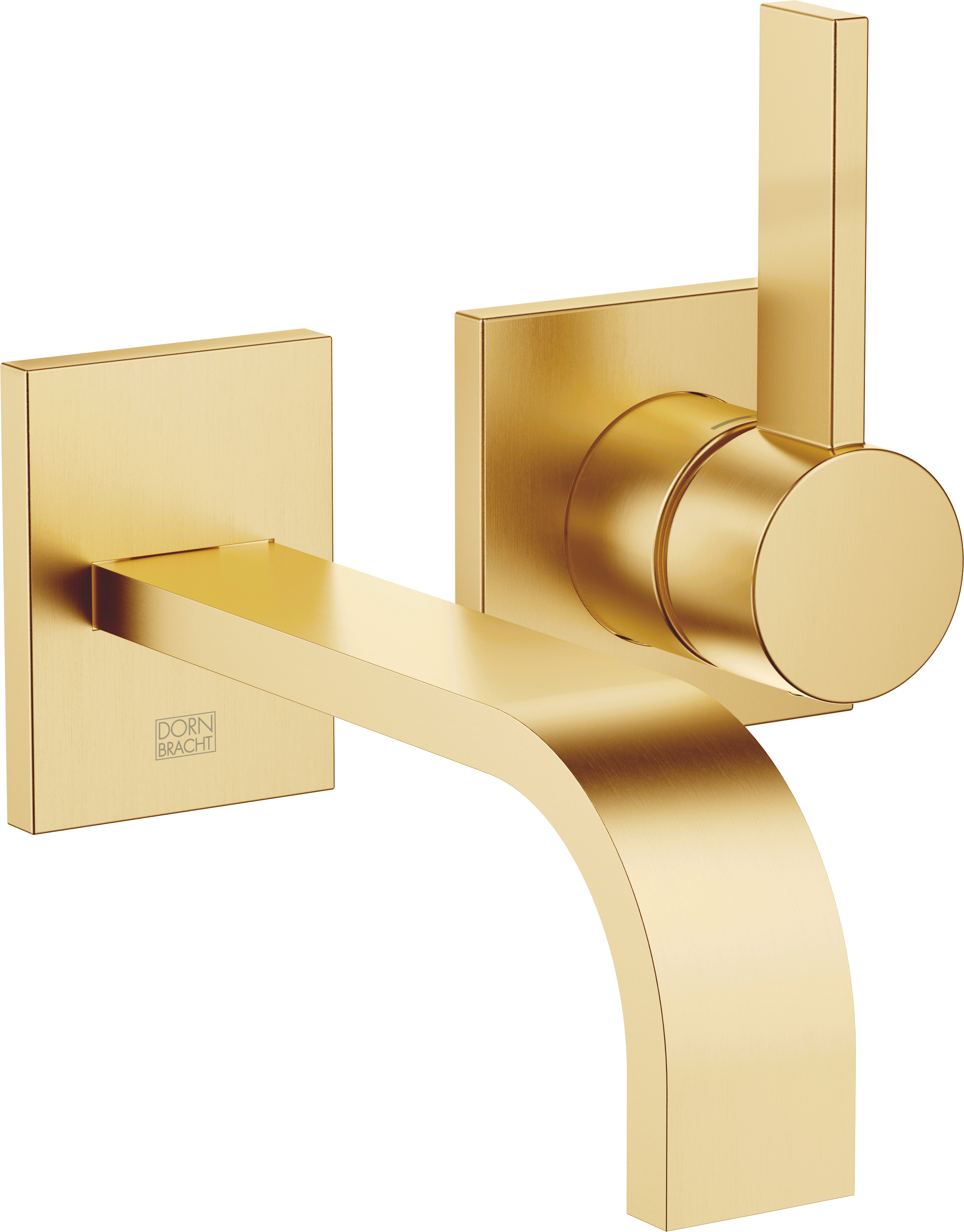 MEM Смеситель для раковины, однорычажный, настенный, без донного клапана - Brushed Durabrass (23-каратное золото) 36860782-28