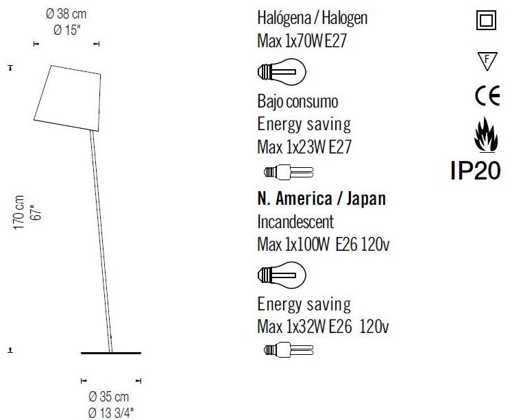 fambuena Лампа заземления Excéntrica 9047 - Вид №4