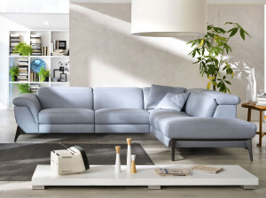 Кожаный модульный угловой диван