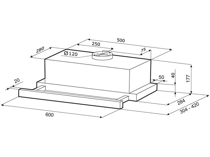 5308860 Вытяжка телескопическая KRONA KAMILLA 600 EVO 1W белый/белый STDN-0116406 - Вид №10