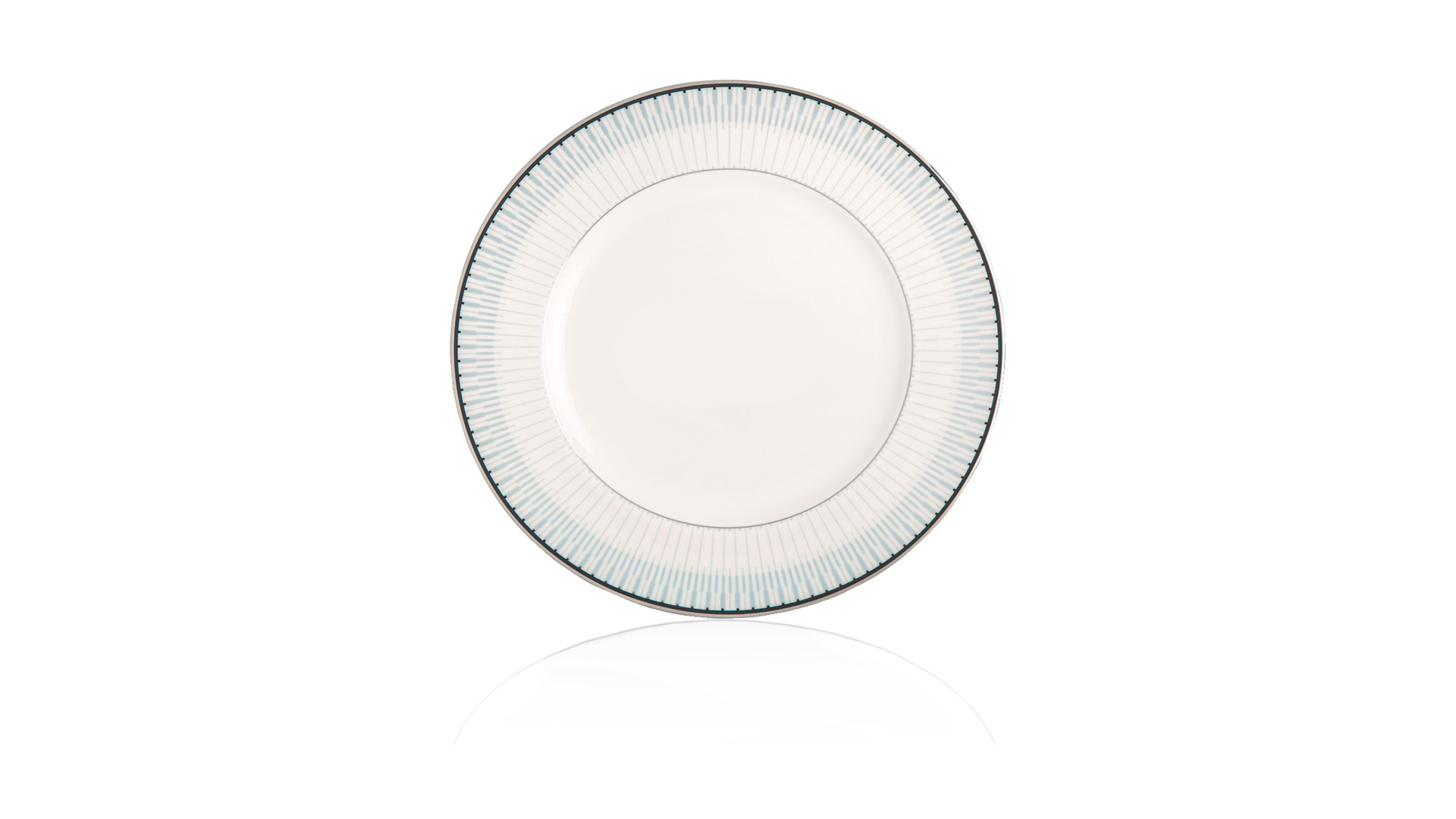 10665469 Noritake Набор из 6 тарелок закусочных Noritake "Богарт платиновый" 22см Фарфор костяной  - Вид №1