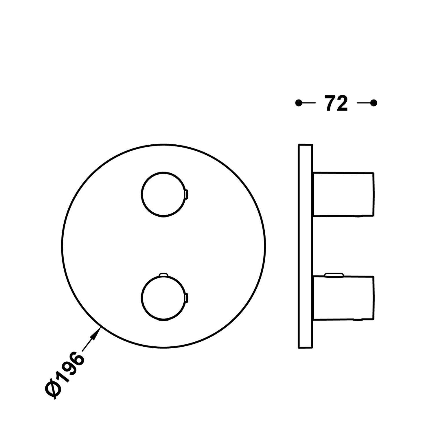 Видимая часть ТЕРМОБЛОКА для скрытого двухходового термоблока-20425001 TRES Therm-box - Вид №1