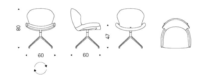 Кожаный поворотный стул Cattelan italia Rachel ARCH-00073869 - Вид №2
