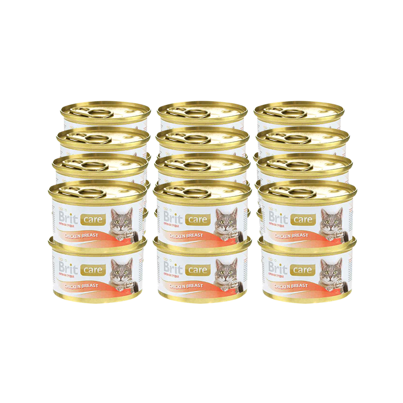 ПР0016449*24 Корм для кошек Care Куриная грудка конс. 80 г (упаковка - 24 шт) Brit 