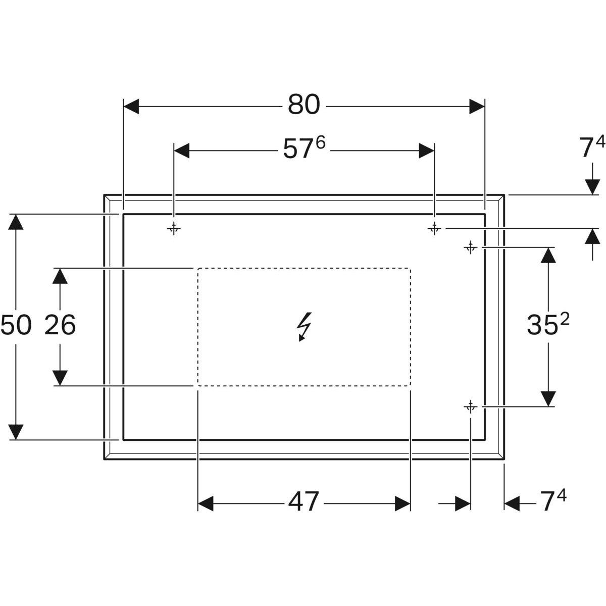 Зеркало в рамке со встроенным освещением Geberit Citterio ARCH-00131295 - Вид №3