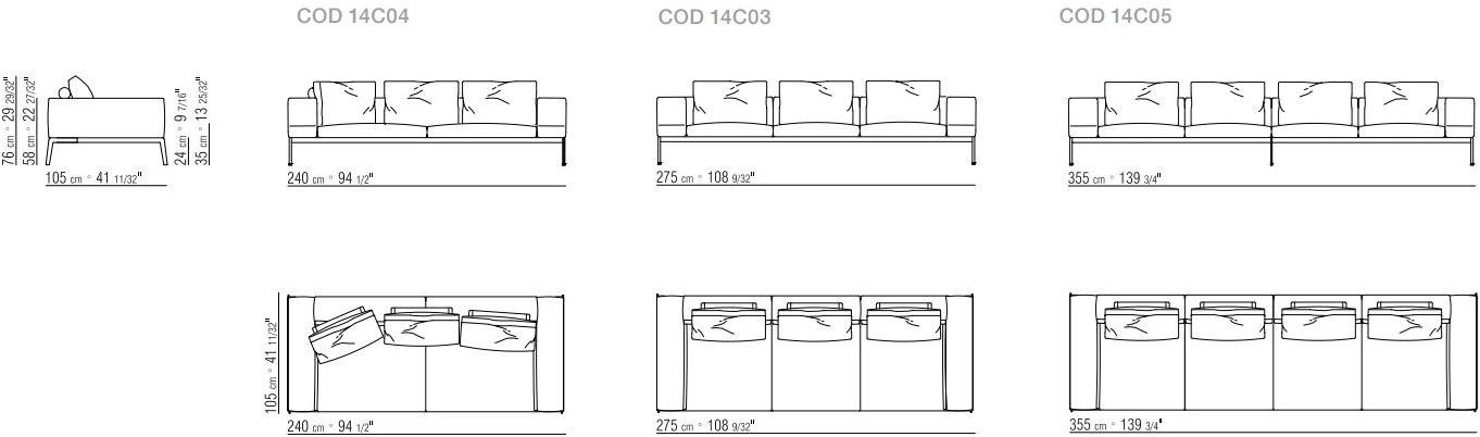 Flexform 3-х местный модульный кожаный диван Lifesteel sun-id-1484301 - Вид №2