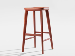 Высокий деревянный табурет с подставкой для ног