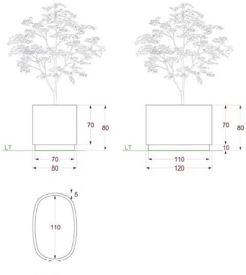 Manufatti Viscio Кашпо для общественных мест из оцинкованной стали Eolo sun-id-1499128 - Вид №2