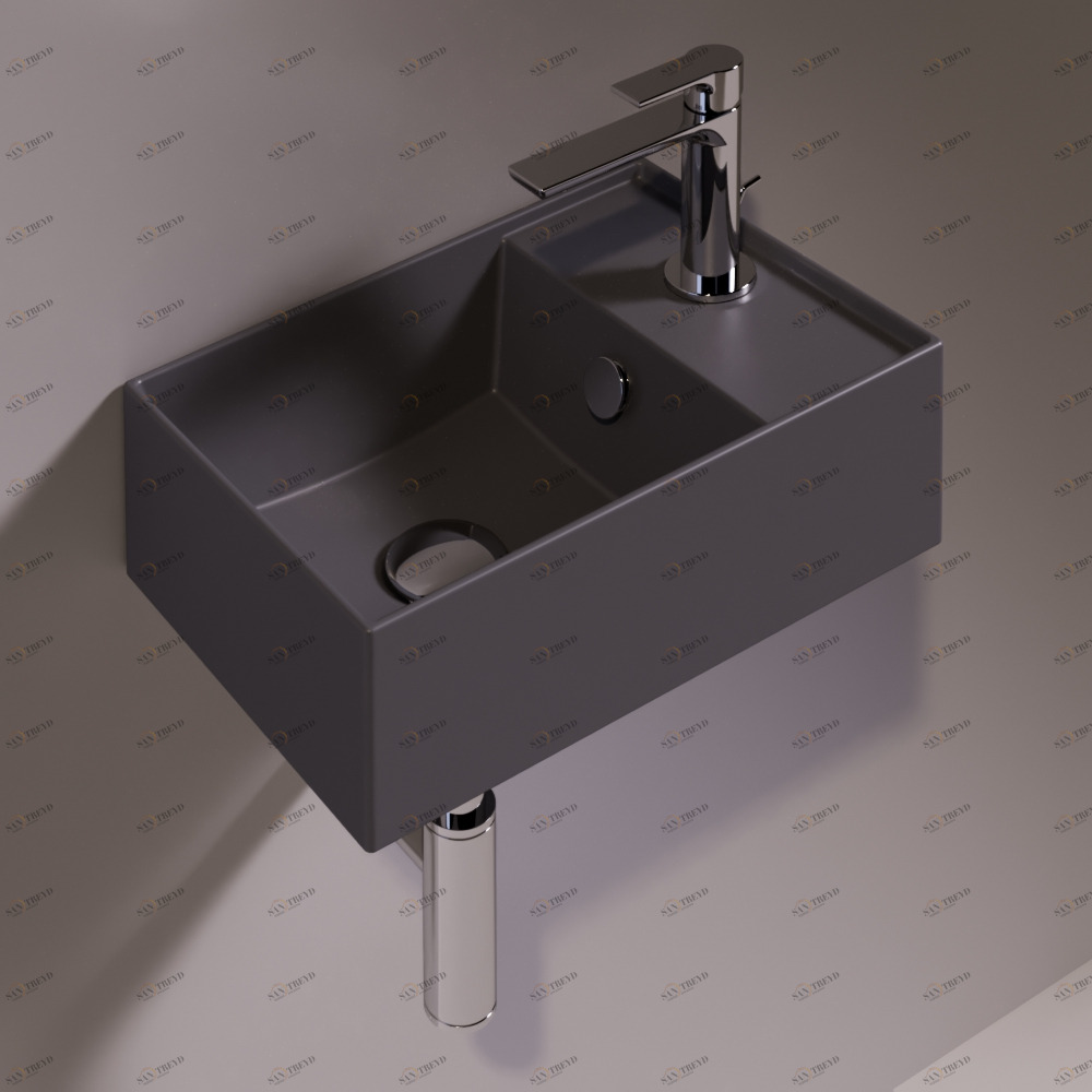 AG40ANTRACITEMATT Подвесная раковина настенная прямоугольная Simas Agile черная