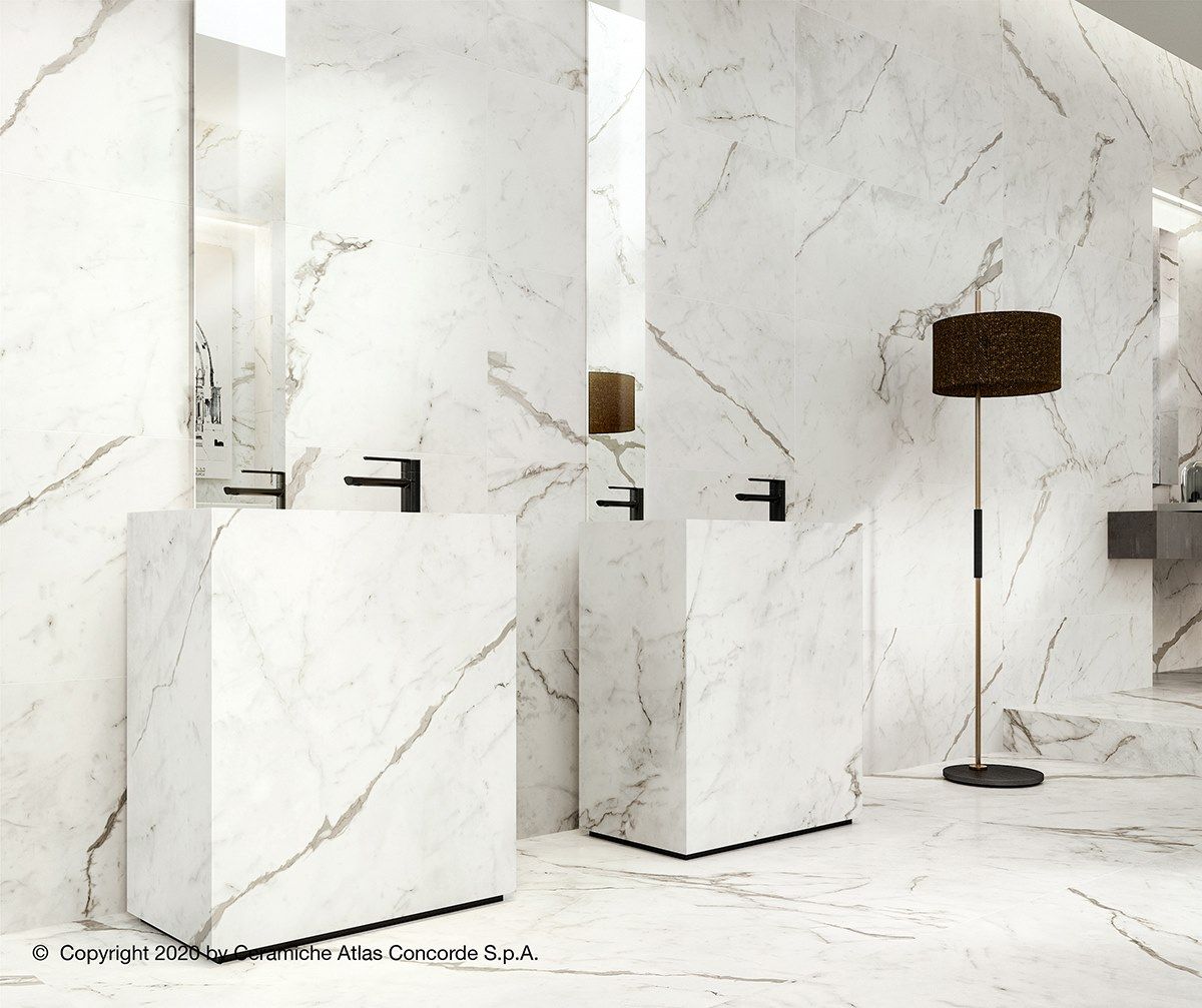 Белое керамическое покрытие с эффектом мрамора Atlas Concorde Marvel Shine ARCH-00008272 - Вид №20